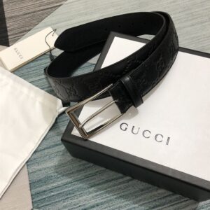 GUCCI SIGNATURE BELT WITH GG DETAIL - AB018