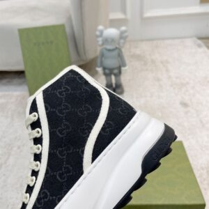 GUCCI TENNIS TRECK HIGH-TOP SNEAKERS BLACK CANVAS - G063