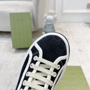 GUCCI TENNIS TRECK HIGH-TOP SNEAKERS BLACK CANVAS - G063