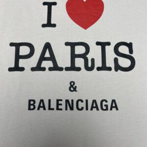 I LOVE PARIS & BALENCIAGA T-SHIRT OVERSIZED IN WHITE - Y016