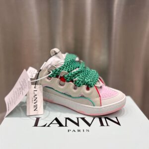 LANVIN CURB SNEAKERS GREEN PINK BEIGE - PT009