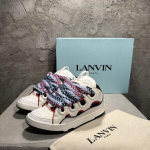 LANVIN CURB SNEAKERS GREY BLUE BLACK RED - PT008