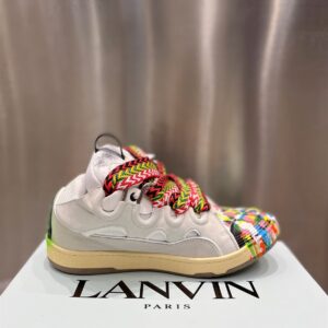 LANVIN CURB SNEAKERS PAINT DRIP WHITE - PT018