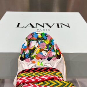 LANVIN CURB SNEAKERS PAINT DRIP WHITE - PT018