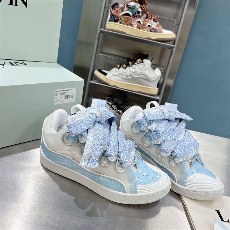 LANVIN CURB SNEAKERS WHITE BLUE - PT001