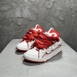 LANVIN CURB SNEAKERS WHITE RED - PT010