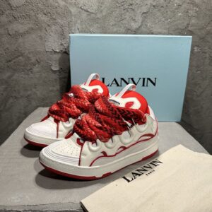 LANVIN CURB SNEAKERS WHITE RED - PT010