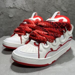 LANVIN CURB SNEAKERS WHITE RED - PT010