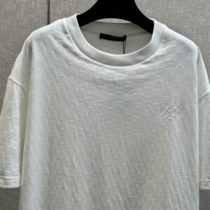 LOUIS VUITTON DAMIER COTTON PIQUE T-SHIRT WHITE - V019