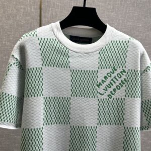 LOUIS VUITTON DAMIER KNITTED SHORT-SLEEVED CREWNECK - V015