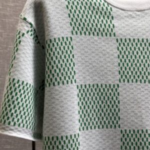 LOUIS VUITTON DAMIER KNITTED SHORT-SLEEVED CREWNECK - V015