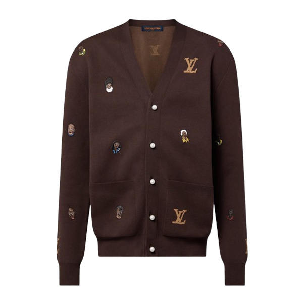 LOUIS VUITTON EMBROIDERED COTTON CARDIGAN - J007