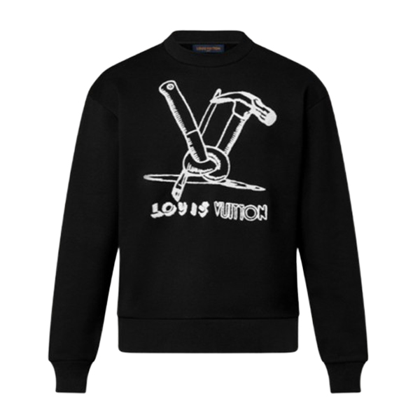 LOUIS VUITTON EMBROIDERED COTTON SWEATSHIRT - J042