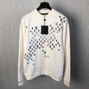 LOUIS VUITTON EMBROIDERED COTTON SWEATSHIRT MILK WHITE - J029