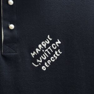 LOUIS VUITTON EMBROIDERED SHORT-SLEEVED COTTON BLEND POLO SHIRT - V001