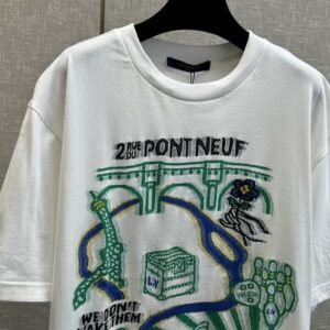 LOUIS VUITTON INTARSIA GRAPHIC COTTON T-SHIRT - V016