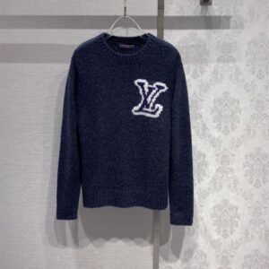 LOUIS VUITTON LV INTARSIA CREWNECK NAVY - J012