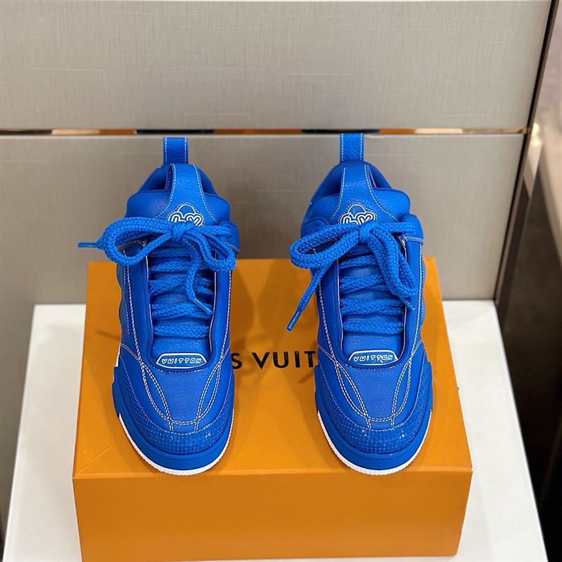 LOUIS VUITTON LV SKATE LEATHER BLUE SNEAKER - L048