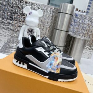 LOUIS VUITTON LV TRAINER BLACK GREY WHITE - L096