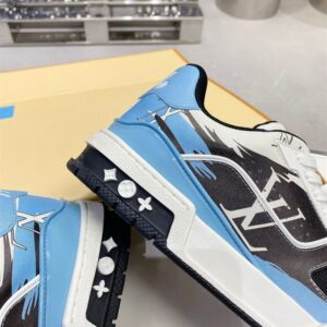 LOUIS VUITTON LV TRAINER GRAPHIC PRINT WHITE BLACK BLUE - L094