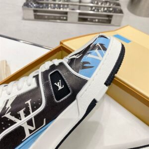 LOUIS VUITTON LV TRAINER GRAPHIC PRINT WHITE BLACK BLUE - L094