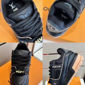 LOUIS VUITTON LV TRAINER MAXI SNEAKER BLACK LEATHER - L034