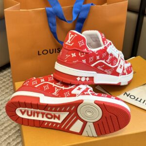 LOUIS VUITTON LV TRAINER SNEAKER RED - L133