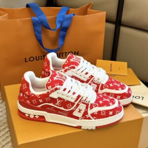 LOUIS VUITTON LV TRAINER SNEAKER RED - L133