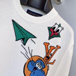 LOUIS VUITTON MONOGRAM COMICS INTARSIA SHORT-SLEEVED CREWNECK - V064