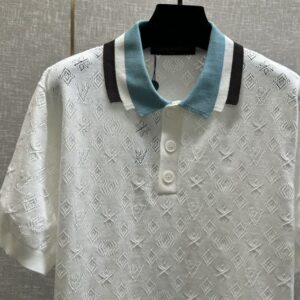 LOUIS VUITTON MONOGRAM POINTELLE SHORT-SLEEVED COTTON T-SHIRT - V006