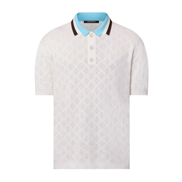 LOUIS VUITTON MONOGRAM POINTELLE SHORT-SLEEVED COTTON T-SHIRT - V006