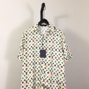 LOUIS VUITTON MONOGRAM SHORT-SLEEVED SILK SHIRT - V037