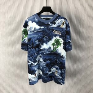 LOUIS VUITTON PRINTED SHORT-SLEEVED COTTON T-SHIRT - V022