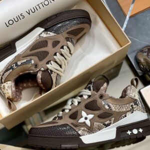 LOUIS VUITTON SKATE SNEAKER BROWN SNAKESKIN - L085