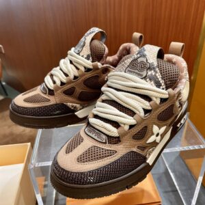 LOUIS VUITTON SKATE SNEAKER BROWN SNAKESKIN - L085