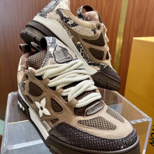 LOUIS VUITTON SKATE SNEAKER BROWN SNAKESKIN - L085