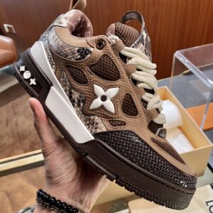 LOUIS VUITTON SKATE SNEAKER BROWN SNAKESKIN - L085