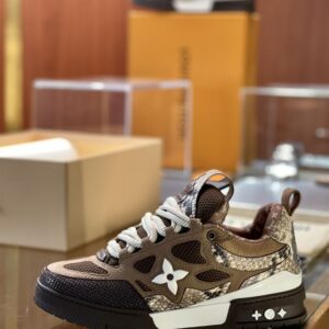 LOUIS VUITTON SKATE SNEAKER BROWN SNAKESKIN - L085