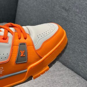 LOUIS VUITTON TRAINER SNEAKER ORANGE GREY - L088