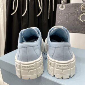 PRADA DOUBLE WHEEL RE-NYLON GABARDINE SNEAKERS LIGHT BLUE - P068