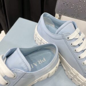 PRADA DOUBLE WHEEL RE-NYLON GABARDINE SNEAKERS LIGHT BLUE - P068