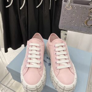 PRADA DOUBLE WHEEL RE-NYLON GABARDINE SNEAKERS PINK - P067