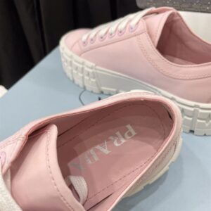 PRADA DOUBLE WHEEL RE-NYLON GABARDINE SNEAKERS PINK - P067