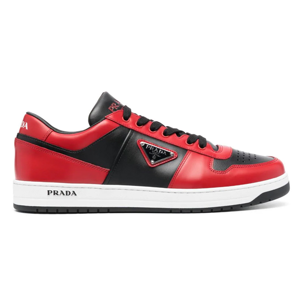 PRADA DOWNTOWN LEATHER SNEAKERS RED - P039