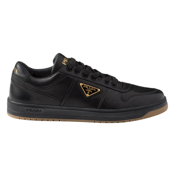 PRADA DOWNTOWN NAPPA LEATHER SNEAKERS BLACK - P044