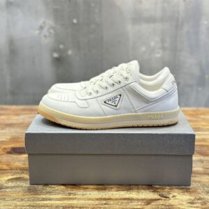 PRADA DOWNTOWN NAPPA LEATHER SNEAKERS IVORY - P043