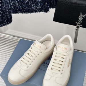 PRADA LEATHER SNEAKERS IVORY - P049