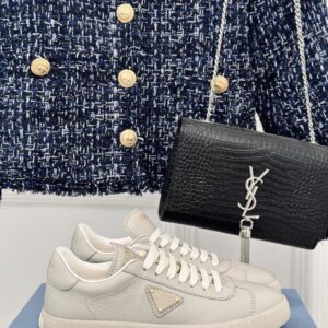 PRADA LEATHER SNEAKERS PUMICE STONE - P048