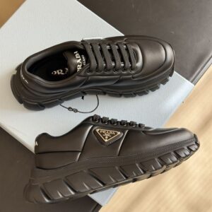 PRADA PADDED NAPPA LEATHER SNEAKERS BLACK – P053