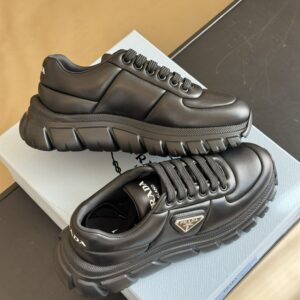 PRADA PADDED NAPPA LEATHER SNEAKERS BLACK – P053